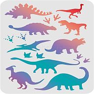 Large Plastic Reusable Drawing Painting Stencils Templates, for Painting on Scrapbook Fabric Tiles Floor Furniture Wood, Rectangle, Dinosaur Pattern, 297x210mm(DIY-WH0202-141)