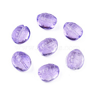 Transparent Spray Painted Glass Beads, Tortoise, Medium Purple, 12x11x7mm, Hole: 1mm(GLAA-N035-022-C01)