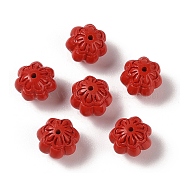 Synthetic Coral Beads, Dyed, Flower, FireBrick, 11.5x9.5mm, Hole: 1.4mm(CORA-C001-07)