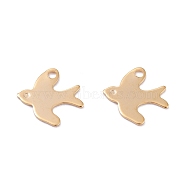 201 Stainless Steel Charms, Laser Cut, Swallow, Real 18k Gold Plated, 11.5x12x0.5mm, Hole: 1.4mm(STAS-B001-42G)