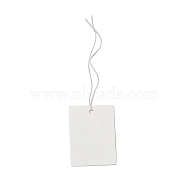 Paper Price Tags, with Elastic Cord, Rectangle, WhiteSmoke, 10~10.5cm, Rectangle: 40x30x0.3mm(CDIS-G008-15)