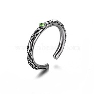 Alloy Punk Open Cuff Rings for Men, Antique Silver(IO0623-2)