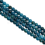 2 Strands Natural Quartz Beads Strands, Dyed & Heated, Imitation Apatite, Round, 6~6.5mm, Hole: 1mm, about 63pcs/strand, 15.35 inch(39cm)(G-GO0001-33B)