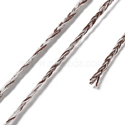 20M Polycotton Braided Cord, Flat, for DIY Jewelry Making, Coconut Brown, 2x0.7mm, about 21.87 Yards(20m)/Roll(OCOR-G015-03A-16)