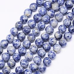 Natural Blue Spot Jasper Bead Strands, Round, 8mm, Hole: 1mm; about 50pcs/strand, 15.74 inches(G-F425-26)