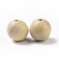 Camphor Wood Beads, Undyed, Round, Creamy White, 10mm, Hole: 1.5~1.6mm, about 1500pcs/500g(WOOD-K007-02A)