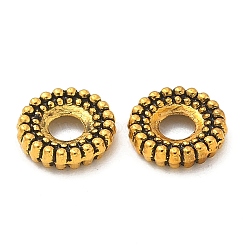 Alloy Spacer Beads, Cadmium Free & Lead Free, Flat Round, Antique Golden, 8x2mm, Hole: 2mm, about 4000pcs/1000g(TIBE-P003-39AG)