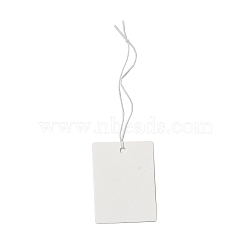 Paper Price Tags, with Elastic Cord, Rectangle, WhiteSmoke, 10~10.5cm, Rectangle: 40x30x0.3mm(CDIS-G008-15)