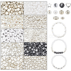 ARRICRAFT DIY Beads Jewelry Making Finding Kit, Including Imitation Pearl Acrylic & CCB Plastic Beads, Flat Round & Star & Heart & Cube, Mixed Color, 5~8x5~8x1.5~6mm, Hole: 1.2~2mm(DIY-AR0003-45)