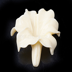 Synthetic Coral Beads, Dyed, Flower, Beige, 44~45x33~34x13mm, Hole: 1.2mm(X-CORA-Q033-04B-12)