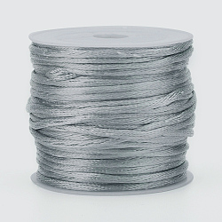 Nylon Rattail Satin Cord, Beading String, for Chinese Knotting, Jewelry Making, Gainsboro, 1mm, about 32.8 yards(30m)/roll(NWIR-L006-1mm-22)