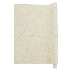 Embossed PU Imitation Leather Fabric, for Garment Accessories, Flower Pattern, Light Yellow, 140x50x0.05cm(DIY-WH0043-94B)
