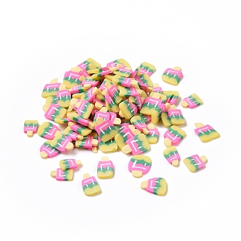 Handmade Polymer Clay Cabochons, Ice Lolly, Colorful, 5~6.5x3.5~4x0.8mm, about 66666pcs/1000g