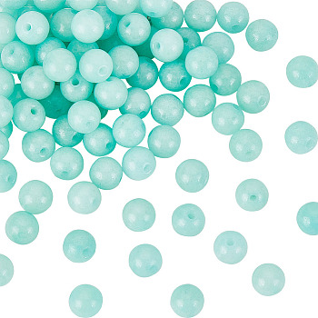2 Strands Natural Malaysia Jade Beads Strands, Imitation Amazonite, Round, Dyed, 6mm, Hole: 0.8mm, about 64pcs/strand, 15 inch