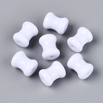 Opaque Acrylic Beads, Mushroom Stalk, WhiteSmoke, 16x12.5mm, Hole: 2.5mm