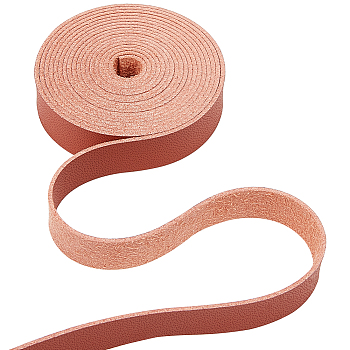 2M Flat Microfiber Imitation Leather Cord, for Clothes Decor, Brown, 12mm, about 2.19 Yards(2m)/Roll