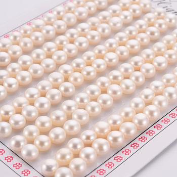 Natural Cultured Freshwater Pearl Beads, Grade 3A, Half Drilled, Rondelle, Floral White, 5x4mm, Hole: 0.8mm, about 160pcs/board
