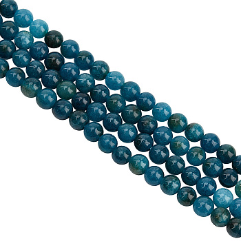 2 Strands Natural Quartz Beads Strands, Dyed & Heated, Imitation Apatite, Round, 6~6.5mm, Hole: 1mm, about 63pcs/strand, 15.35 inch(39cm)