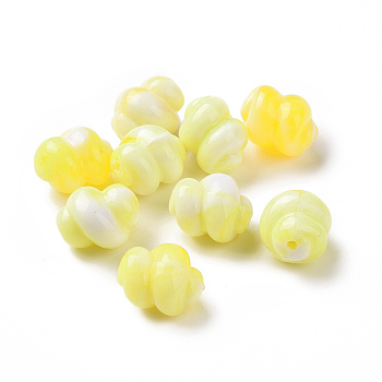 Two Tone Opaque Acrylic Beads, Conch, Champagne Yellow, 14x11mm, Hole: 1.6mm, 500pcs/500g