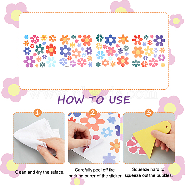 Flower Self-Adhesive Waterproof PVC Stickers(DIY-WH0250-69)-3