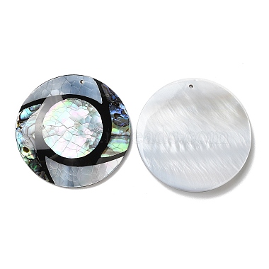 Natural Freshwater Shell & Black Lip Shell & Paua Shell Pendants(SHEL-F007-09)-2
