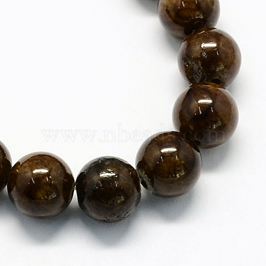 Chapelets de perles de pierres en jade jaune teinte(G-R271-8mm-Y24)-2