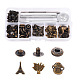 18 ensembles tour Eiffel et arbre et champignon en laiton boutons-pression en cuir kits de fixation(SNAP-YW0001-07AB)-1
