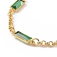Rectangle Cubic Zirconia Chain Bracelets(BJEW-G654-02G-03)-2