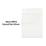 100Pcs Plastic Zip Top Bags, Resealable Small Jewelry Storage Bags Self Seal Bags, Top Seal, Rectangle, Clear, 7x5cm, Unilateral Thickness: 3.9 Mil(0.1mm), 100pcs/bag(OPP-YW0001-07B)