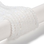 Transparent Glass Beads Strands, Faceted, Frosted, Half AB Color Plated, Rondelle, WhiteSmoke, 8x6mm, Hole: 1mm, about 60~62pcs/strand, 39~40cm(EGLA-A044-T8mm-MB19)