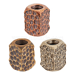 3Pcs 3 Colors Brass European Beads, Large Hole Beads, Cuboid, Mixed Color, 15.5x11x10.5mm, Hole: 5mm, 1pc/color(KK-OC0001-63)