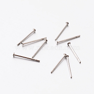 304 Stainless Steel Stud Earring Findings, Stainless Steel Color, 12x1.5mm, Pin: 0.6mm(STAS-E074-12)