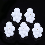 Opaque Acrylic Beads, 3D Cloud Shapes, White, 33x23x17mm, Hole: 2mm, about 80pcs/500g(OACR-N130-020A-B01)