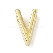 304 Stainless Steel Pendants, Real 24K Gold Plated, Letter V, 8x5x4mm, Hole: 1.6mm(STAS-S137-01G-V)