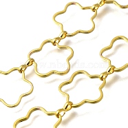 Rack Plating Brass Link Chains, Cadmium Free & Lead Free, Long-Lasting Plated, Flower, Unwelded, Golden, 16x16.5x1mm(CHC-M027-04G)