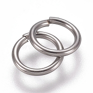 304 Stainless Steel Jump Rings, Soldered Jump Rings, Closed Jump Rings, Stainless Steel Color, 20 Gauge, 6x0.8mm, Inner Diameter: 4.5mm(STAS-M274-024B)