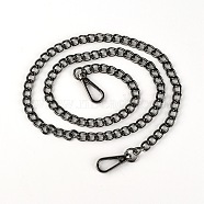 Iron Curb Chain Bag Strap, with Swivel Clasps, Bag Replacement Accessories, Gunmetal, 80.2x0.8x0.3cm(FIND-WH0075-87B)