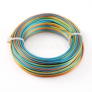 Round Aluminum Wire, Colorful, 12 Gauge, 2mm, about 23.4m/roll(AW-E002-2mm-04)