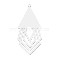 201 Stainless Steel Pendants, Laser Cut, Stainless Steel Color, 45.5x21x1mm, Hole: 1.6mm(STAS-S105-LA786-1)
