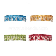 Glass Seed Beads Beaded Bracelets Sets, Two Tone Stretch Bracelets for Woman, Mixed Color, Inner Diameter: 2-1/8 inch(5.3cm), 4~4.5mm, 4pcs/set(BJEW-JB09076)