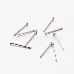 304 Stainless Steel Stud Earring Findings, Stainless Steel Color, 12x1.5mm, Pin: 0.6mm(STAS-E074-12)