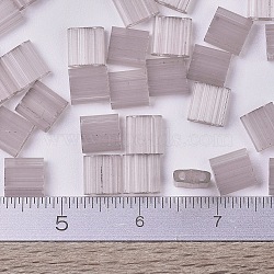 MIYUKI TILA Beads, Japanese Seed Beads, 2-Hole, (TL2558) Silk Pale Lilac, 5x5x1.9mm, Hole: 0.8mm, about 118pcs/10g(X-SEED-J020-TL2558)