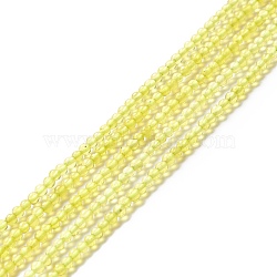 Grade AA Natural Jade Beads Strands, Round, Yellow, 2.5mm, Hole: 0.5mm, about 180pcs/strand, 14.96 inch(38cm)(G-A021-02A)
