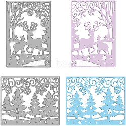 GLOBLELAND 2Pcs 2 Style Christmas Theme Carbon Steel Cutting Dies Stencils, for DIY Scrapbooking/Photo Album, Decorative Embossing DIY Paper Card, 10.4x8.2x0.08cm(DIY-DM0002-43)