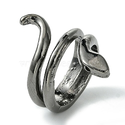 Snake Alloy Wrap Open Cuff Rings, Lead Free & Cadmium Free, Gunmetal, 26mm, Inner Diameter: 16mm(RJEW-K275-67B)