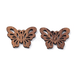 Walnut Wood Laser Cut Pendants, Hollow Charms, Undyed, Butterfly, 22x29x2.5mm, Hole: 1.6mm(WOOD-Q051-01F)