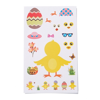 Easter Theme Paper Gift Tag Self-Adhesive Stickers, for Gift Packaging and Party Decoration, Chick Pattern, 18x11x0.02cm