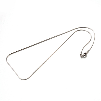 304 Stainless Steel Snake Chain Necklaces, Stainless Steel Color, 17.7 inch(45cm), 0.9mm