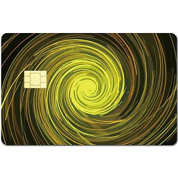 Rectangle PVC Plastic Waterproof Card Stickers, Self-adhesion Card Skin for Bank Card Decor, Vortex, 186.3x137.3mm
