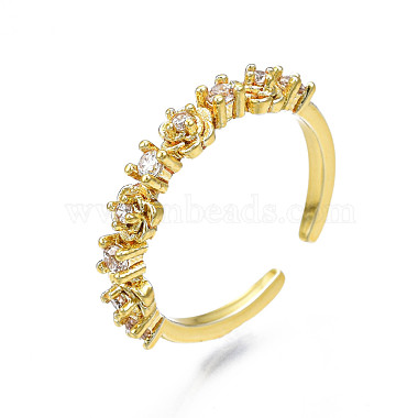 Exquisite Cubic Zirconia Flower Cuff Ring(RJEW-N035-058-NF)-3